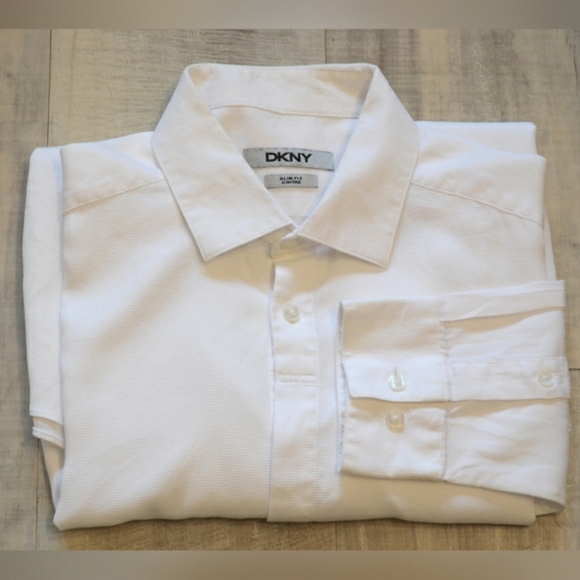 DKNY White Dress Shirt Size 16 32/33 - Picture 2 of 6